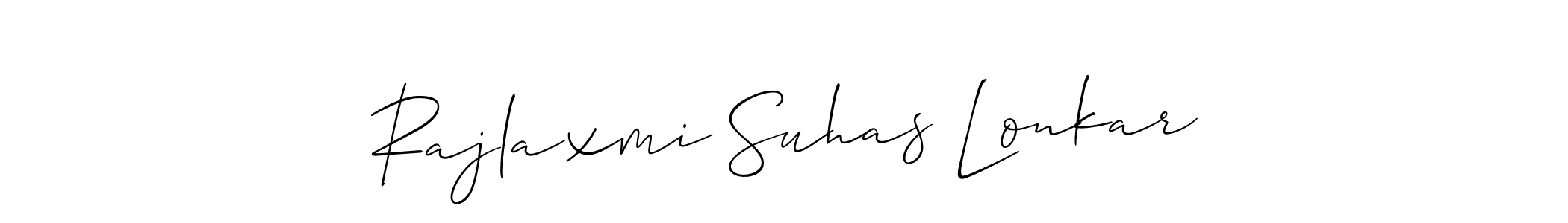 Create a beautiful signature design for name Rajlaxmi Suhas Lonkar. With this signature (Allison_Script) fonts, you can make a handwritten signature for free. Rajlaxmi Suhas Lonkar signature style 2 images and pictures png