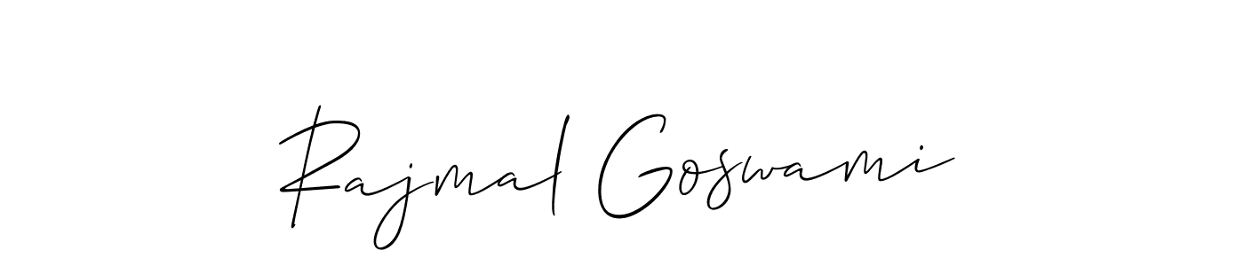 How to make Rajmal Goswami name signature. Use Allison_Script style for creating short signs online. This is the latest handwritten sign. Rajmal Goswami signature style 2 images and pictures png