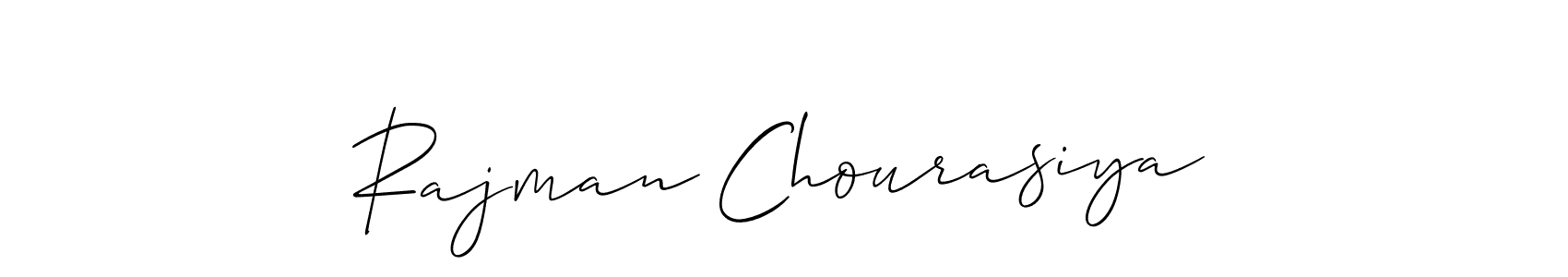 You can use this online signature creator to create a handwritten signature for the name Rajman Chourasiya. This is the best online autograph maker. Rajman Chourasiya signature style 2 images and pictures png