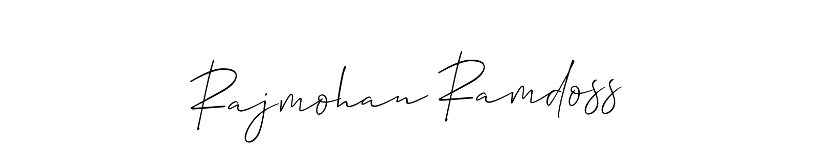 Similarly Allison_Script is the best handwritten signature design. Signature creator online .You can use it as an online autograph creator for name Rajmohan Ramdoss. Rajmohan Ramdoss signature style 2 images and pictures png