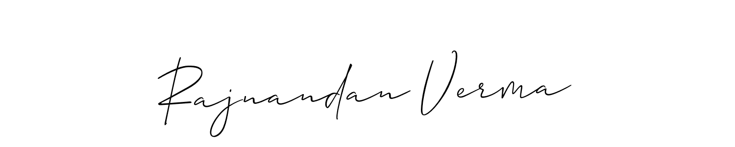 Similarly Allison_Script is the best handwritten signature design. Signature creator online .You can use it as an online autograph creator for name Rajnandan Verma. Rajnandan Verma signature style 2 images and pictures png