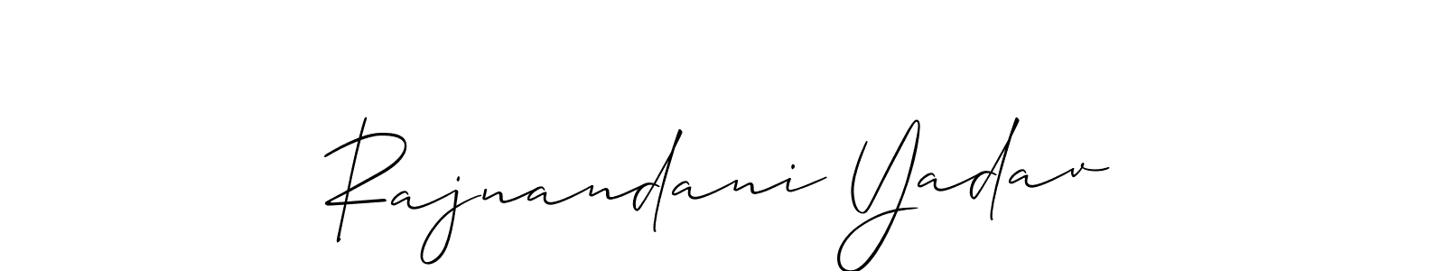 Design your own signature with our free online signature maker. With this signature software, you can create a handwritten (Allison_Script) signature for name Rajnandani Yadav. Rajnandani Yadav signature style 2 images and pictures png