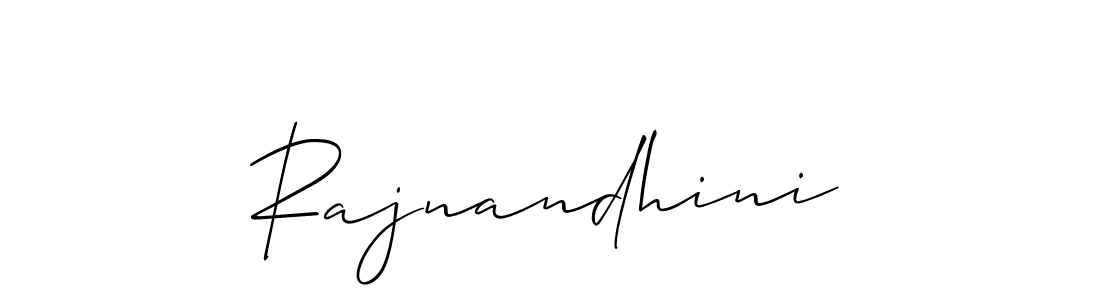 How to make Rajnandhini signature? Allison_Script is a professional autograph style. Create handwritten signature for Rajnandhini name. Rajnandhini signature style 2 images and pictures png