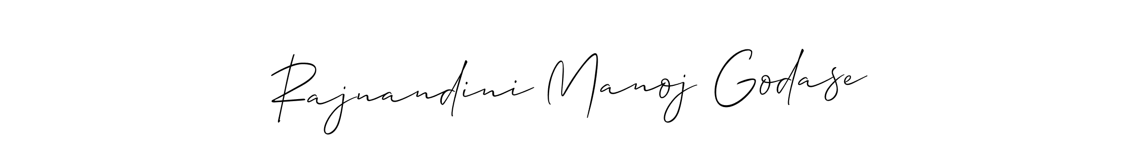 Use a signature maker to create a handwritten signature online. With this signature software, you can design (Allison_Script) your own signature for name Rajnandini Manoj Godase. Rajnandini Manoj Godase signature style 2 images and pictures png