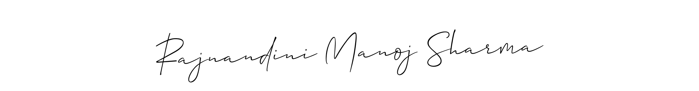 You can use this online signature creator to create a handwritten signature for the name Rajnandini Manoj Sharma. This is the best online autograph maker. Rajnandini Manoj Sharma signature style 2 images and pictures png