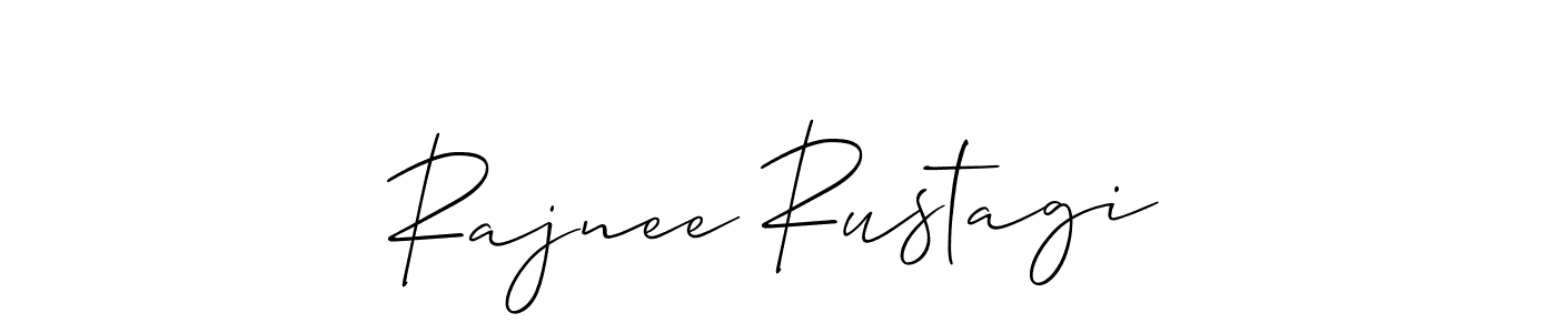 Design your own signature with our free online signature maker. With this signature software, you can create a handwritten (Allison_Script) signature for name Rajnee Rustagi. Rajnee Rustagi signature style 2 images and pictures png