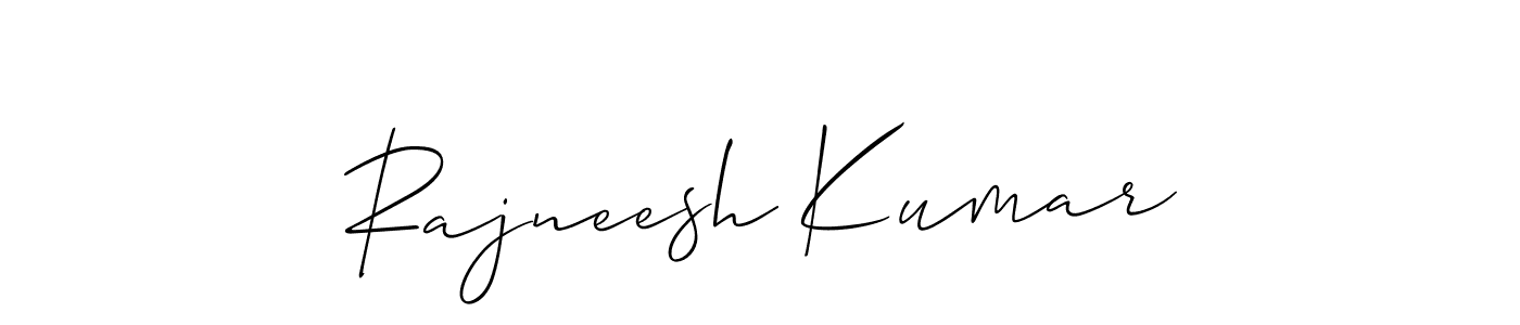 How to make Rajneesh Kumar name signature. Use Allison_Script style for creating short signs online. This is the latest handwritten sign. Rajneesh Kumar signature style 2 images and pictures png