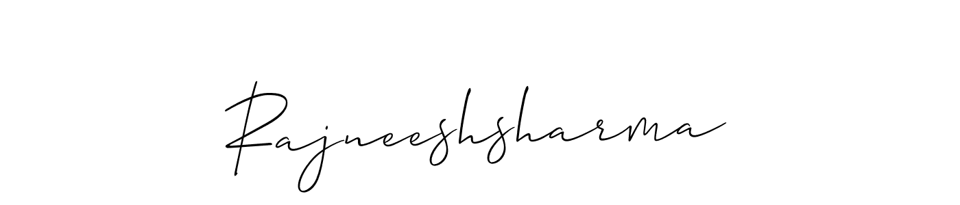 Also we have Rajneeshsharma name is the best signature style. Create professional handwritten signature collection using Allison_Script autograph style. Rajneeshsharma signature style 2 images and pictures png