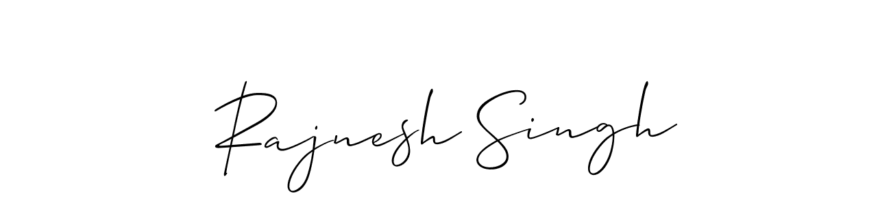 The best way (Allison_Script) to make a short signature is to pick only two or three words in your name. The name Rajnesh Singh include a total of six letters. For converting this name. Rajnesh Singh signature style 2 images and pictures png