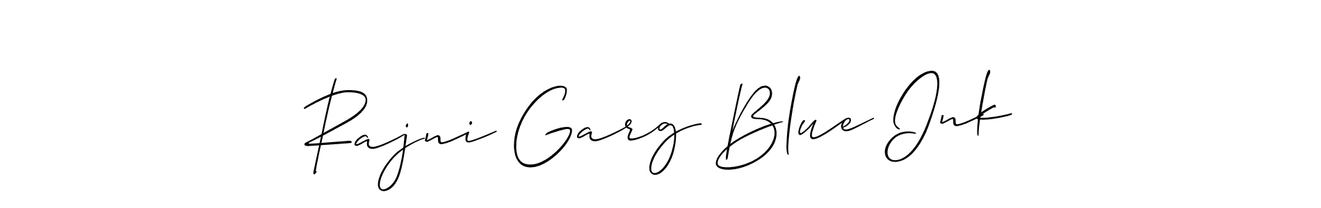 Allison_Script is a professional signature style that is perfect for those who want to add a touch of class to their signature. It is also a great choice for those who want to make their signature more unique. Get Rajni Garg Blue Ink name to fancy signature for free. Rajni Garg Blue Ink signature style 2 images and pictures png