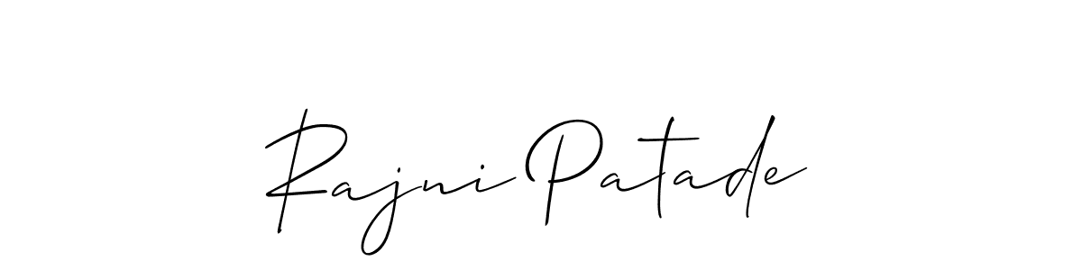 Make a short Rajni Patade signature style. Manage your documents anywhere anytime using Allison_Script. Create and add eSignatures, submit forms, share and send files easily. Rajni Patade signature style 2 images and pictures png