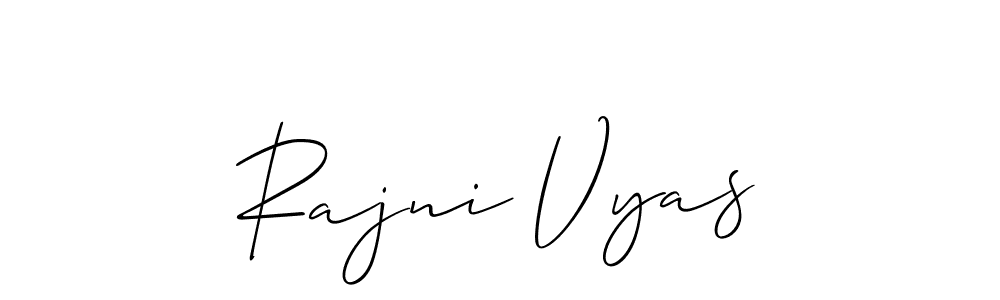 Create a beautiful signature design for name Rajni Vyas. With this signature (Allison_Script) fonts, you can make a handwritten signature for free. Rajni Vyas signature style 2 images and pictures png