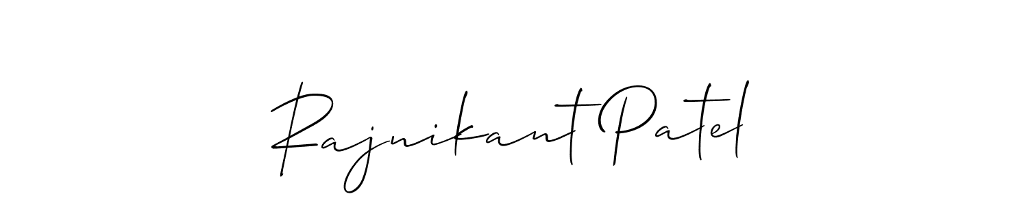 Create a beautiful signature design for name Rajnikant Patel. With this signature (Allison_Script) fonts, you can make a handwritten signature for free. Rajnikant Patel signature style 2 images and pictures png