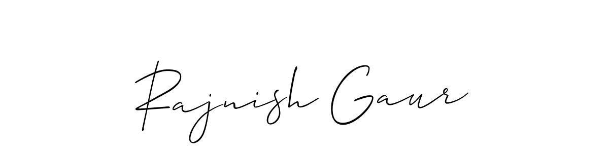 Design your own signature with our free online signature maker. With this signature software, you can create a handwritten (Allison_Script) signature for name Rajnish Gaur. Rajnish Gaur signature style 2 images and pictures png