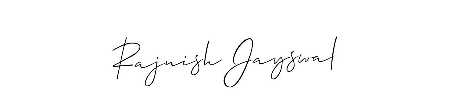 if you are searching for the best signature style for your name Rajnish Jayswal. so please give up your signature search. here we have designed multiple signature styles  using Allison_Script. Rajnish Jayswal signature style 2 images and pictures png