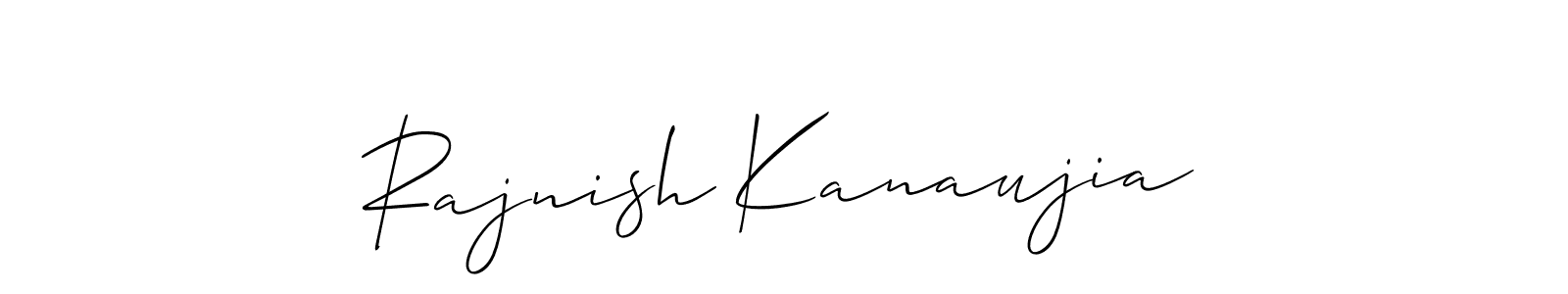 Design your own signature with our free online signature maker. With this signature software, you can create a handwritten (Allison_Script) signature for name Rajnish Kanaujia. Rajnish Kanaujia signature style 2 images and pictures png