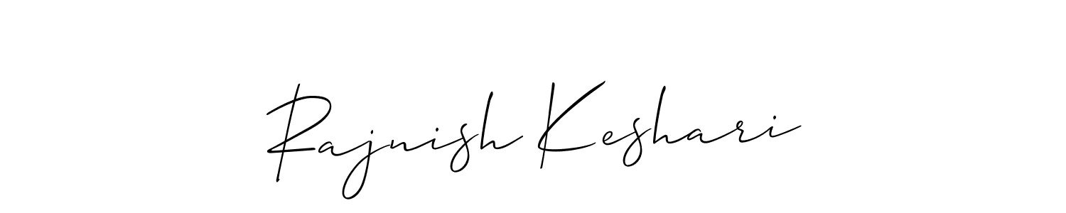 Make a beautiful signature design for name Rajnish Keshari. With this signature (Allison_Script) style, you can create a handwritten signature for free. Rajnish Keshari signature style 2 images and pictures png