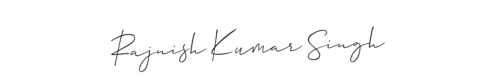Also we have Rajnish Kumar Singh name is the best signature style. Create professional handwritten signature collection using Allison_Script autograph style. Rajnish Kumar Singh signature style 2 images and pictures png