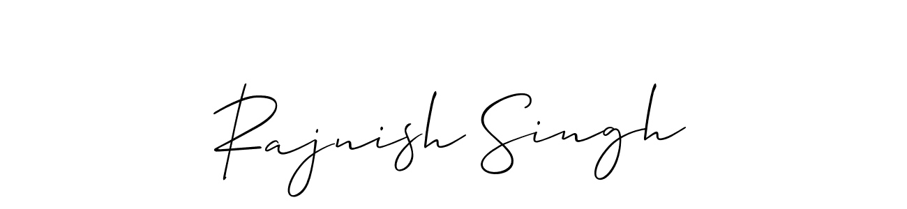 How to make Rajnish Singh signature? Allison_Script is a professional autograph style. Create handwritten signature for Rajnish Singh name. Rajnish Singh signature style 2 images and pictures png