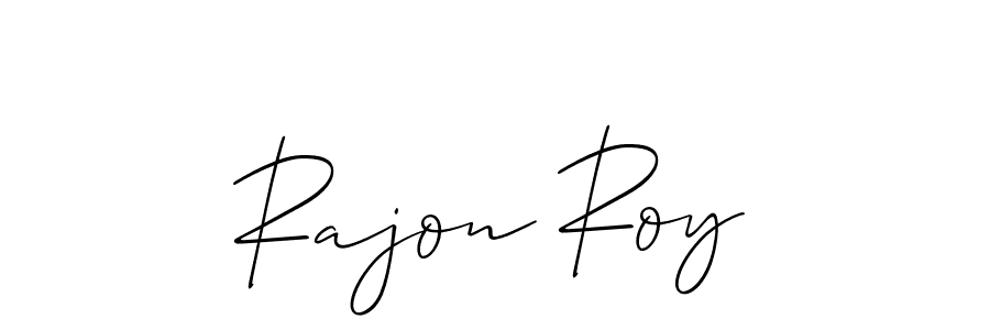 Make a beautiful signature design for name Rajon Roy. With this signature (Allison_Script) style, you can create a handwritten signature for free. Rajon Roy signature style 2 images and pictures png