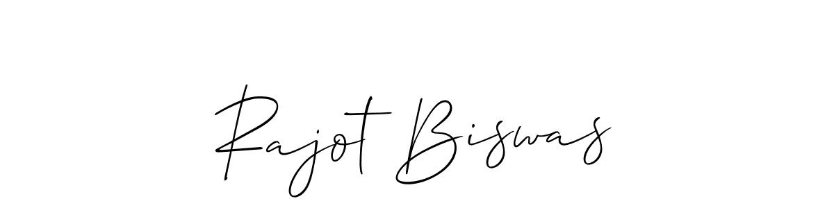 Make a beautiful signature design for name Rajot Biswas. With this signature (Allison_Script) style, you can create a handwritten signature for free. Rajot Biswas signature style 2 images and pictures png