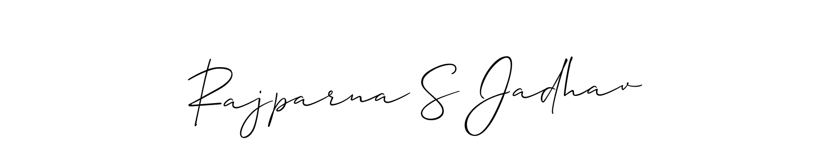 Allison_Script is a professional signature style that is perfect for those who want to add a touch of class to their signature. It is also a great choice for those who want to make their signature more unique. Get Rajparna S Jadhav name to fancy signature for free. Rajparna S Jadhav signature style 2 images and pictures png