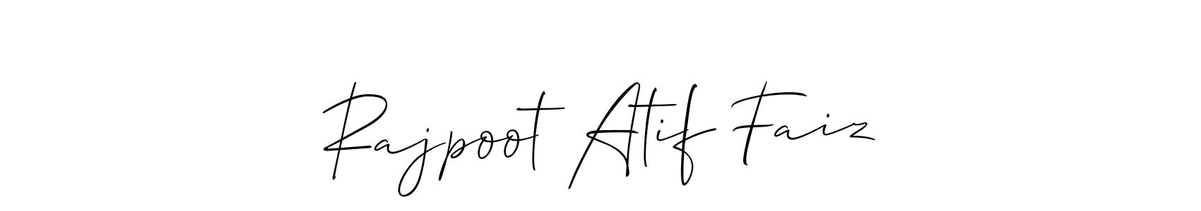 This is the best signature style for the Rajpoot Atif Faiz name. Also you like these signature font (Allison_Script). Mix name signature. Rajpoot Atif Faiz signature style 2 images and pictures png