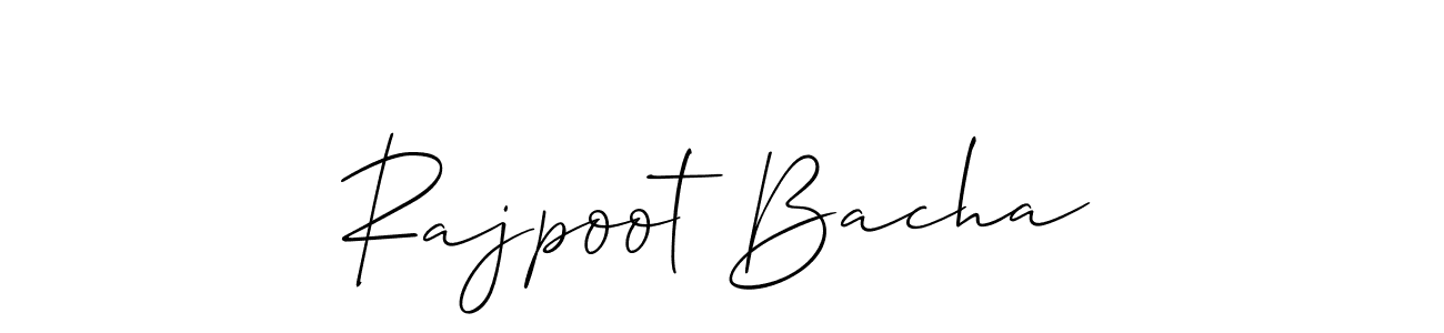 Create a beautiful signature design for name Rajpoot Bacha. With this signature (Allison_Script) fonts, you can make a handwritten signature for free. Rajpoot Bacha signature style 2 images and pictures png