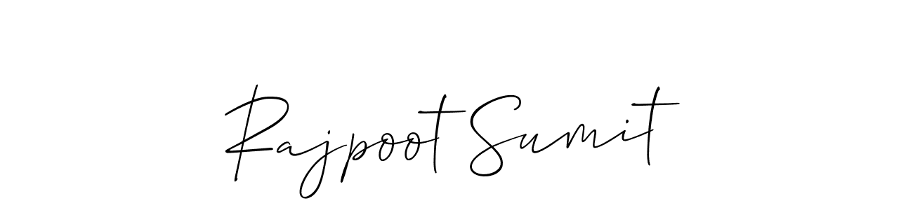 Create a beautiful signature design for name Rajpoot Sumit. With this signature (Allison_Script) fonts, you can make a handwritten signature for free. Rajpoot Sumit signature style 2 images and pictures png