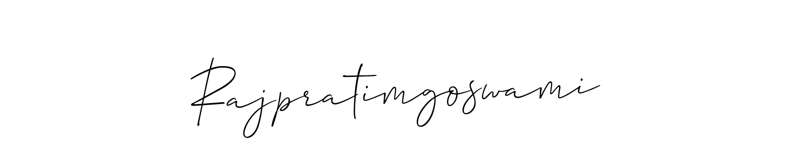 Allison_Script is a professional signature style that is perfect for those who want to add a touch of class to their signature. It is also a great choice for those who want to make their signature more unique. Get Rajpratimgoswami name to fancy signature for free. Rajpratimgoswami signature style 2 images and pictures png