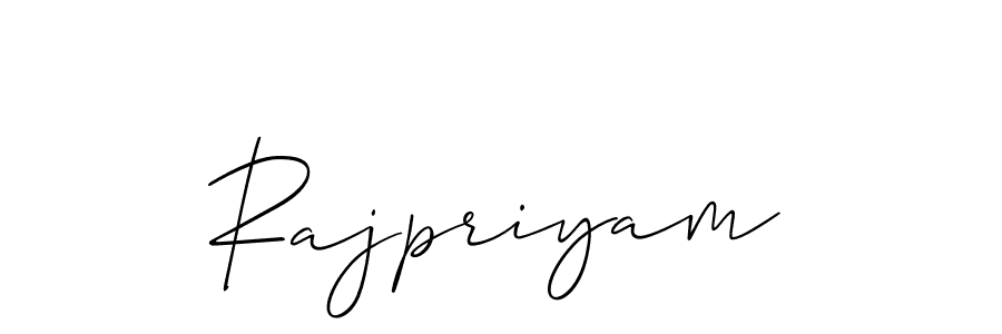 Use a signature maker to create a handwritten signature online. With this signature software, you can design (Allison_Script) your own signature for name Rajpriyam. Rajpriyam signature style 2 images and pictures png