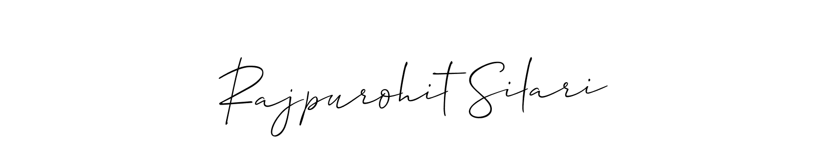 It looks lik you need a new signature style for name Rajpurohit Silari. Design unique handwritten (Allison_Script) signature with our free signature maker in just a few clicks. Rajpurohit Silari signature style 2 images and pictures png