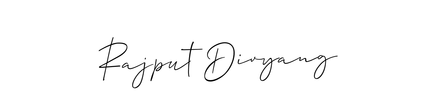 The best way (Allison_Script) to make a short signature is to pick only two or three words in your name. The name Rajput Divyang include a total of six letters. For converting this name. Rajput Divyang signature style 2 images and pictures png