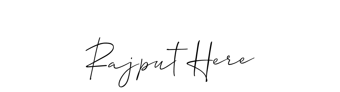 Create a beautiful signature design for name Rajput Here. With this signature (Allison_Script) fonts, you can make a handwritten signature for free. Rajput Here signature style 2 images and pictures png