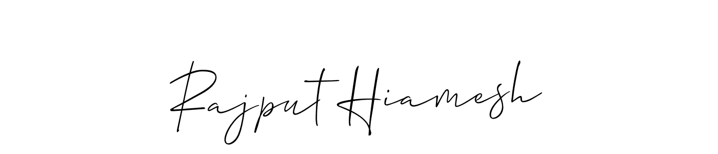 It looks lik you need a new signature style for name Rajput Hiamesh. Design unique handwritten (Allison_Script) signature with our free signature maker in just a few clicks. Rajput Hiamesh signature style 2 images and pictures png