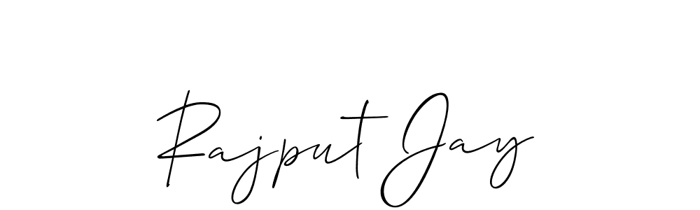 The best way (Allison_Script) to make a short signature is to pick only two or three words in your name. The name Rajput Jay include a total of six letters. For converting this name. Rajput Jay signature style 2 images and pictures png