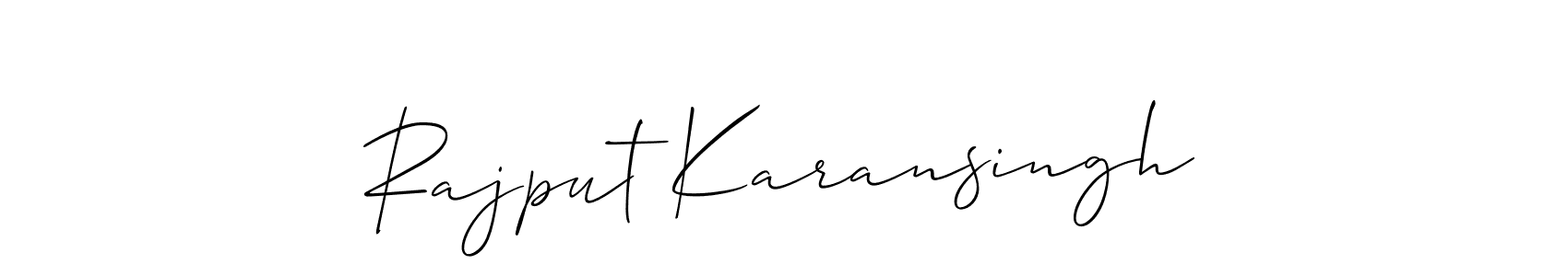 The best way (Allison_Script) to make a short signature is to pick only two or three words in your name. The name Rajput Karansingh include a total of six letters. For converting this name. Rajput Karansingh signature style 2 images and pictures png