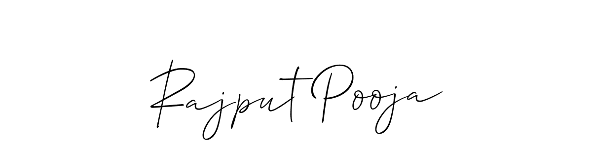 How to make Rajput Pooja name signature. Use Allison_Script style for creating short signs online. This is the latest handwritten sign. Rajput Pooja signature style 2 images and pictures png