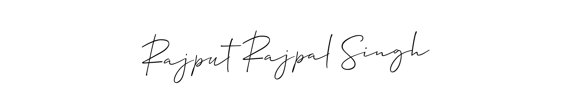 The best way (Allison_Script) to make a short signature is to pick only two or three words in your name. The name Rajput Rajpal Singh include a total of six letters. For converting this name. Rajput Rajpal Singh signature style 2 images and pictures png