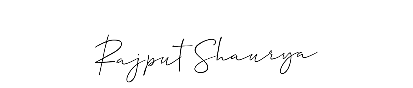 The best way (Allison_Script) to make a short signature is to pick only two or three words in your name. The name Rajput Shaurya include a total of six letters. For converting this name. Rajput Shaurya signature style 2 images and pictures png