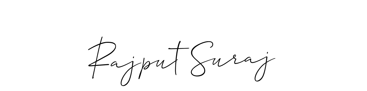 Create a beautiful signature design for name Rajput Suraj. With this signature (Allison_Script) fonts, you can make a handwritten signature for free. Rajput Suraj signature style 2 images and pictures png