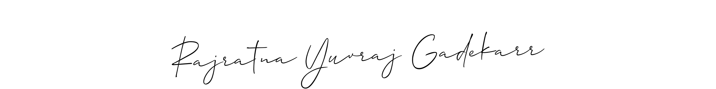 It looks lik you need a new signature style for name Rajratna Yuvraj Gadekarr. Design unique handwritten (Allison_Script) signature with our free signature maker in just a few clicks. Rajratna Yuvraj Gadekarr signature style 2 images and pictures png
