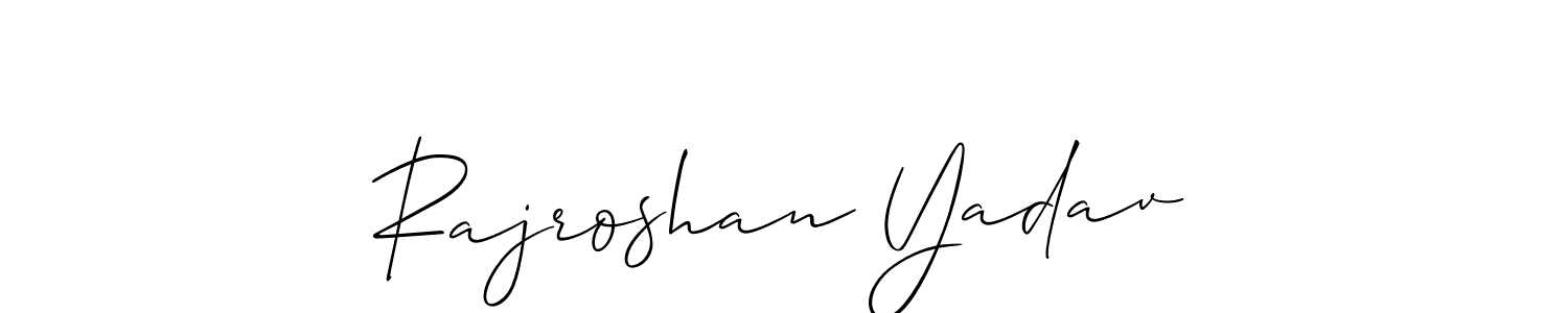 How to make Rajroshan Yadav signature? Allison_Script is a professional autograph style. Create handwritten signature for Rajroshan Yadav name. Rajroshan Yadav signature style 2 images and pictures png
