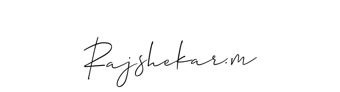 Design your own signature with our free online signature maker. With this signature software, you can create a handwritten (Allison_Script) signature for name Rajshekar.m. Rajshekar.m signature style 2 images and pictures png