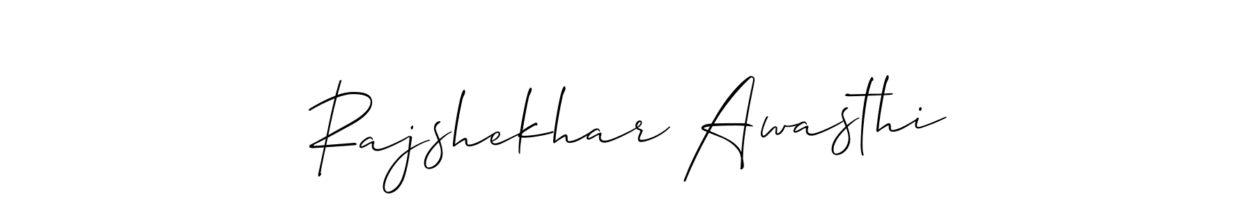 if you are searching for the best signature style for your name Rajshekhar Awasthi. so please give up your signature search. here we have designed multiple signature styles  using Allison_Script. Rajshekhar Awasthi signature style 2 images and pictures png