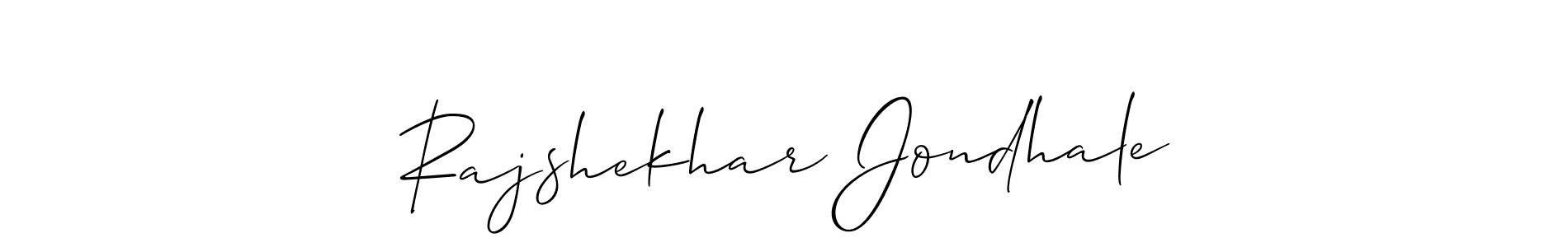 Use a signature maker to create a handwritten signature online. With this signature software, you can design (Allison_Script) your own signature for name Rajshekhar Jondhale. Rajshekhar Jondhale signature style 2 images and pictures png