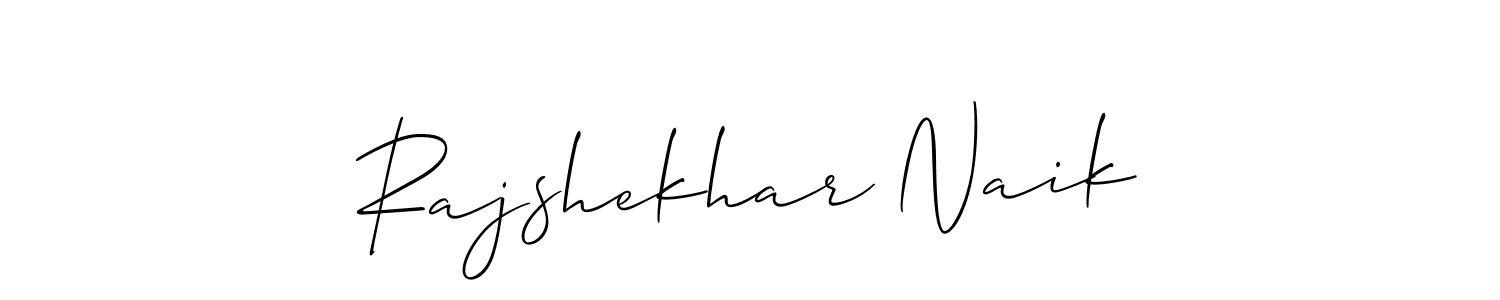 if you are searching for the best signature style for your name Rajshekhar Naik. so please give up your signature search. here we have designed multiple signature styles  using Allison_Script. Rajshekhar Naik signature style 2 images and pictures png