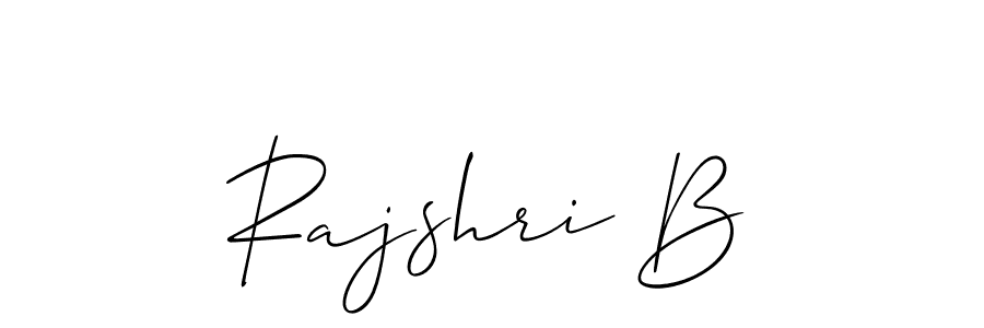 Allison_Script is a professional signature style that is perfect for those who want to add a touch of class to their signature. It is also a great choice for those who want to make their signature more unique. Get Rajshri B name to fancy signature for free. Rajshri B signature style 2 images and pictures png