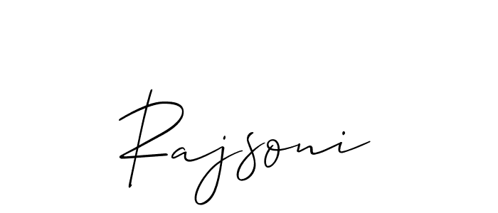 Design your own signature with our free online signature maker. With this signature software, you can create a handwritten (Allison_Script) signature for name Rajsoni. Rajsoni signature style 2 images and pictures png