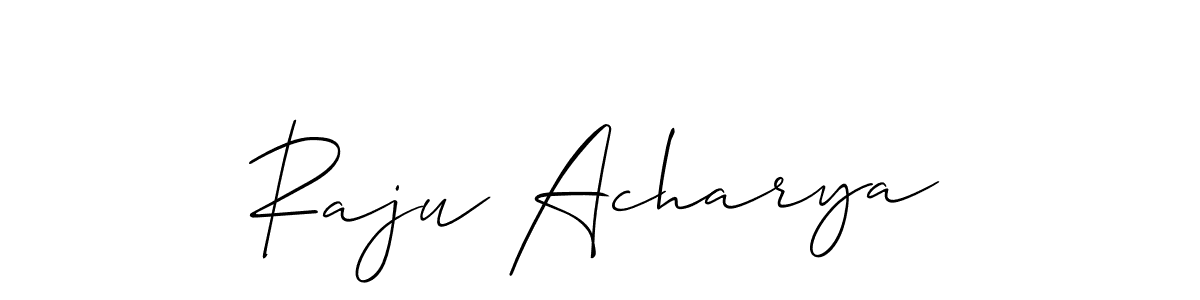 Make a beautiful signature design for name Raju Acharya. With this signature (Allison_Script) style, you can create a handwritten signature for free. Raju Acharya signature style 2 images and pictures png